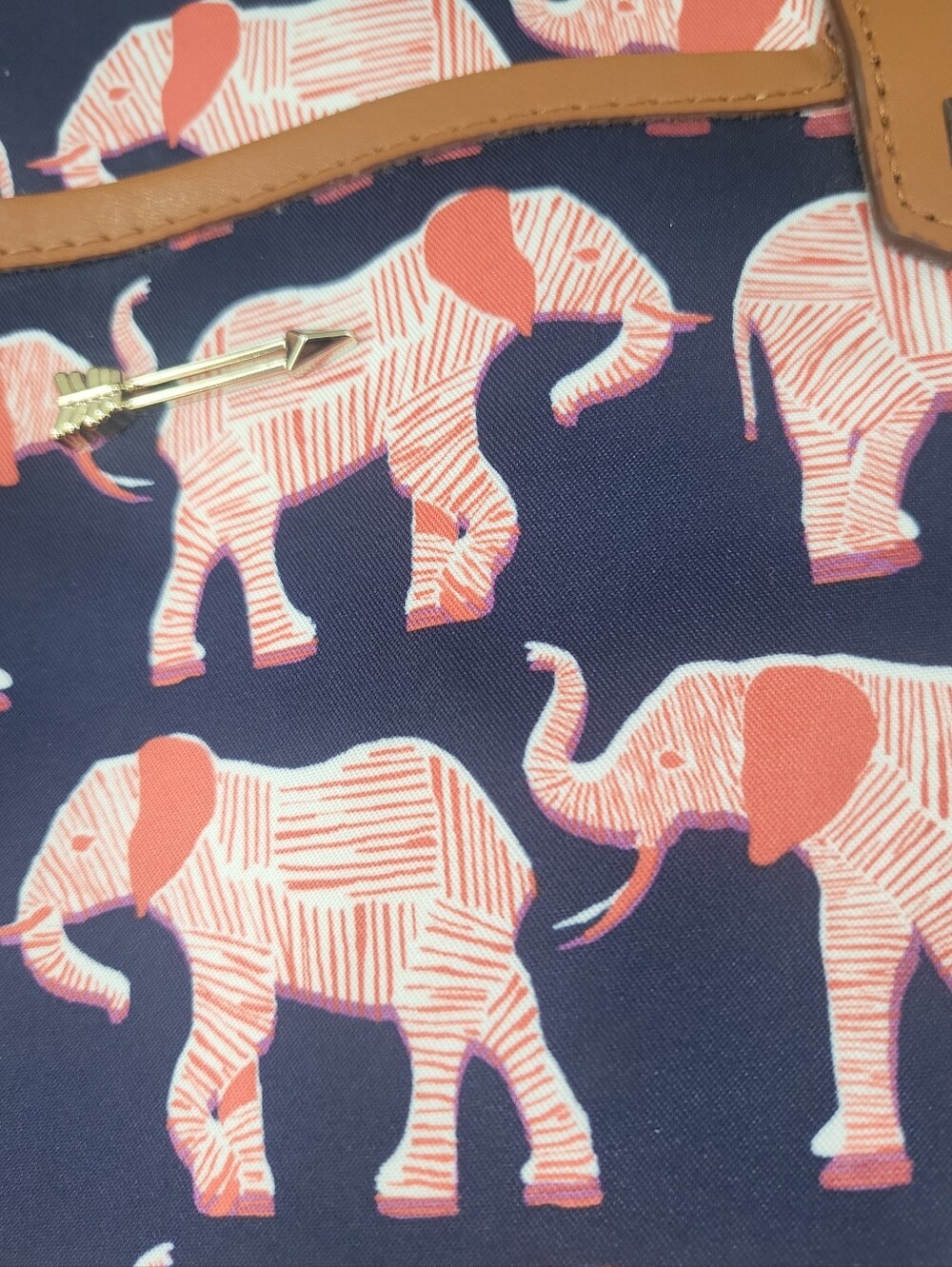 Stella & Dot Boho Elephant Large Weekender Shoulder Tote Bag 25" x 14" - Picture 6 of 13
